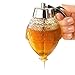 Hunnibi Acrylic Honey Dispenser, No Drip Syrup Dispenser Jar with Stand