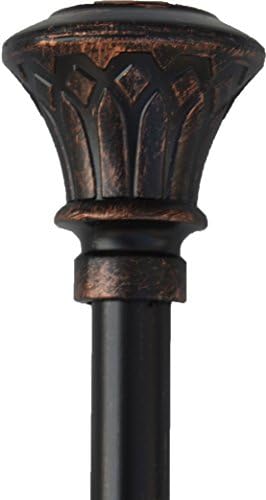 Mk Collection Window Curtain Rod , with Brackets New Relic (80"-120", Black/Cooper)
