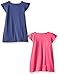 Carter's Girls' Big 3-Pack Flutter Sleeve Tees, Navy/Grey/Pink, 8