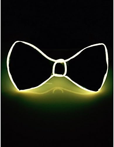Yellow Stylish LED El wire Bow Tie Perfect for Party Christmas Music Festival Rave Party Gift Fashion Limited Collection