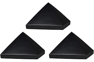 Shungite World Authentic Shungite Pyramid Real Shungite Stones Shungite Crystal Pyramid Home Protection Room Decor Office Decor Authentic Crystals Black Pyramid 3 Pack (Polished, 40 mm / 1.57")