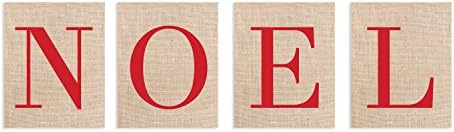 NOEL Burlap Wall Prints, 8x10, Ready to Frame