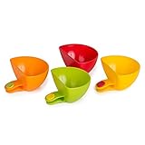 Set of 4, BUTEFO Assorted Dip Clips Plate Grab Clip-on Dip Holders Tomato Sauce Salt Vinegar Sugar Flavor Spices Plate Bowl Container Dish