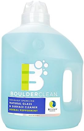 Boulder Clean Natural Glass and Surface Cleaner Refill, Herbal Peppermint, 100 Fluid Ounce