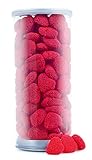 Yummy Red Raspberry Gummy Hearts Covered in Nonpareils 1 Pound Benevelo Bag