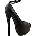 Women's Extreme High Fashion Ankle Strap Peep Toe Hidden Platform Sexy Stiletto High Heel Pump Shoes