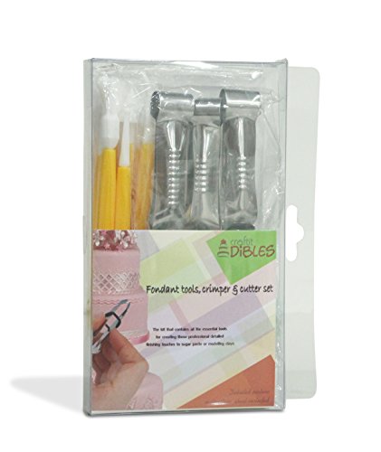 Cake Decorating Kit by CiE. Set of 15; Fondant modeling tools, crimper set and frill cutter.