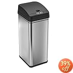 iTouchless Deodorizer Automatic Sensor Touchless Trash Can, 49 Liter / 13 Gallon, Stainless Steel