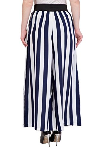 modish vogue blue & white stripped print palazzo