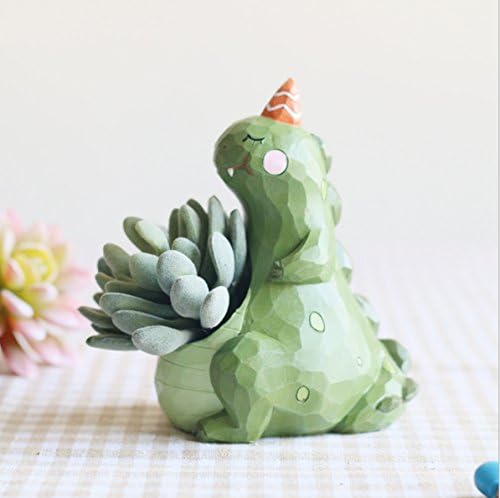 Succulent Pot Cute Animal Shaped Cartoon Home Decoration Resin Herb Planter Cactus Pot (Dinosaur)