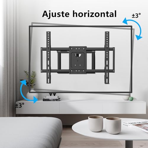 JXMTSPW Soporte Pared para TV de 32-80 Pulgadas, Soporte TV Pantallas con Giratorio e Inclinable, VESA Máx 600x400 mm,Soporta hasta 60 kg,Soporte Television Pared con Articulado Brazo y Rotación