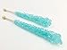 Candy Envy - Light Blue and White Rock Candy Sugar Sticks - 24 Indiv. Wrapped - Cotton Candy & Original Sugar Flavored
