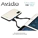 Avido [World's Thinnest w/ LED Screen] 10,000mAh 2.1A / 1A Dual USB Output & Fast Charge (2.0A) Input Portable Power Bank / External Battery Ultra-Thin for USB devices (Retail Packaging) White