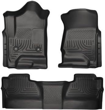 Husky WeatherBeater 2014 Chevrolet Silverado 1500 CREW CAB Front & 2nd Seat Floor Liners -BLACK-