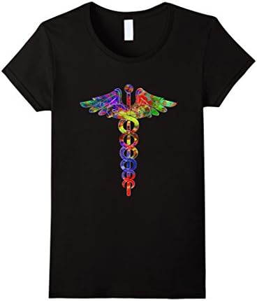 Women's RN Nurse Doctor Caduceus Novelty T-Shirt XL Black
