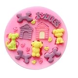 Wocuz Candy Baking Molds DOG Doghouse Bone Silicone Mold Fondant Molds Sugar Craft Tools Chocolate Mould for Cakes