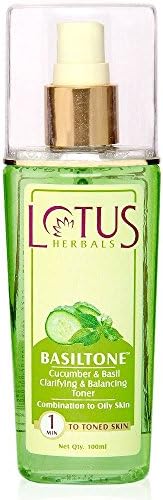 Glamorous Hub - Lotus Herbals Basiltone Cucumber Basil Clarifying and Balancing Toner, 100ml