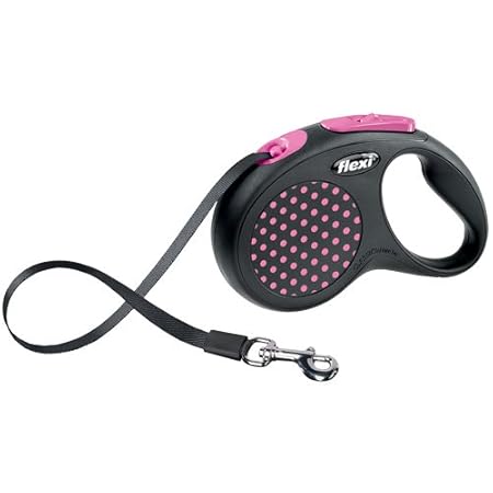 flexi . Roll-Leine Design, Gurt 5 m für Hunde bis Maximal 25 kg , M, pink