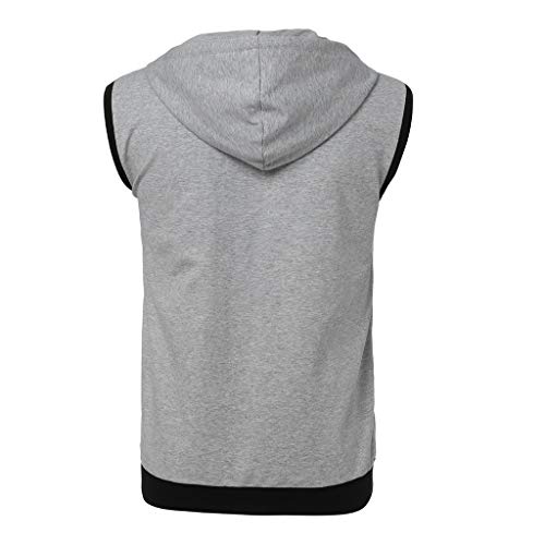 Forthery Men Sauna Sweat Vest Loss Waist Trainer Vest Zipper Workout Tank Top Shapewear(Grey,US Size M = Tag L) - Thumbnail 3