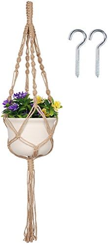 Macrame Plant Hanger Indoor Outdoor Hanging Planter Pot holder Basket Jute Rope 4 Legs 41 Inch（1 Pack