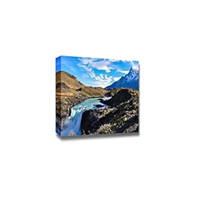 Beautiful Scenery Landscape Waterfalls in Parque Nacional Torres Del Paine Chile - Canvas Art Wall Art - 12" x 18"