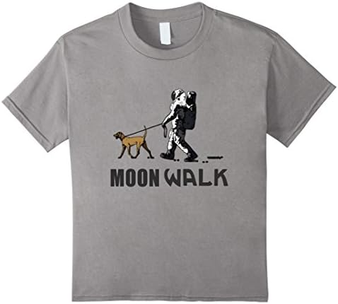 Kids Astronaut and Dog on the Moon t shirt Galaxy Space tee 6 Slate