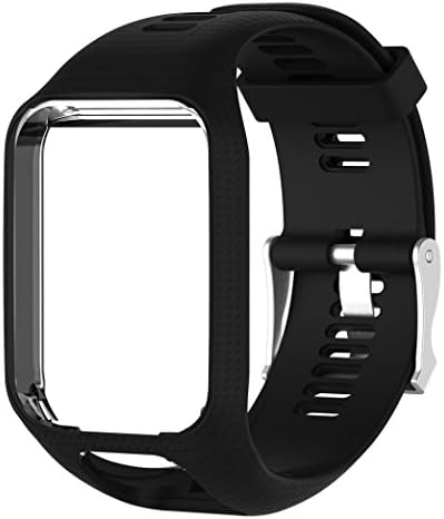 Creazy Replacement Silicone Band Strap For TomTom Spark / 3 Sport GPS Watch (Black)