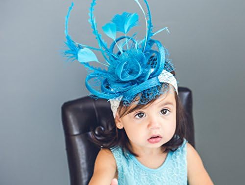 Baby Toddler Fascinator headband in Turquoise