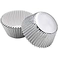 ROSENICE Cupcake Liners Aluminum Foil Cups Cake Muffin Molds for Baking (Silver) - 100 Pieces