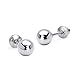 925 Sterling Silver Rhodium Plated 3-6mm Plain Hollow Silver Ball Screwback Baby Girls Earrings