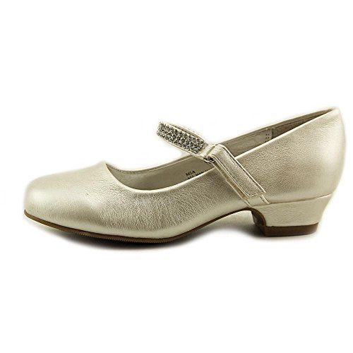 Swea Pea & Lilli Girl's Low Heel Girls Dress Shoe with Rhinestone Strap Ivory 1 - Thumbnail 3
