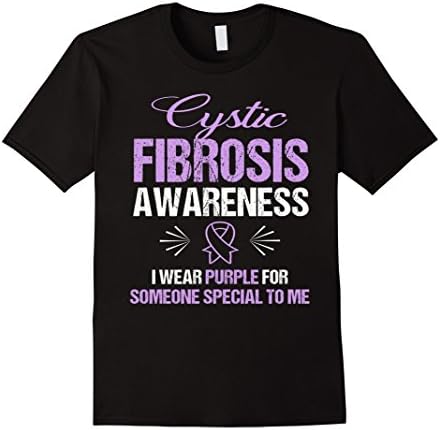 Mens Cystic Fibrosis Awareness Shirt: I Wear Purple TShirt Medium Black