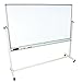 LUXOR Mobile Dry Erase Double-Sided Magnetic Whiteboard with Aluminum Frame and Stand - 72