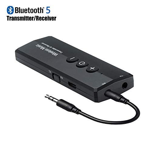 Bluetooth 5.0 Transmitter Receiver 3-in-1, iSbeller Wireless 3.5mm Audio Adapter for TV PC Headphones Home Sound System Car/CD-Like Voice Enjoyment
