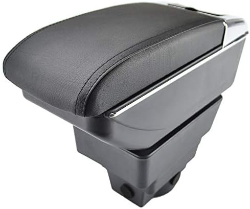 Klhzbm Storage Box Center Console Leather Dual Layer Armrest Arm Rest Tray, for Suzuki Swift 2005-2017 2006 2007 2008 2009