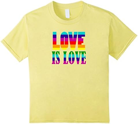 Kids rainbow Flag LGBTQ Pride Gay Marriage love is love T shirt 8 Lemon