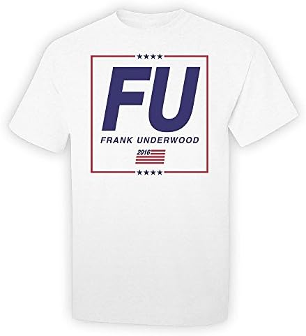 Teelife FU 2016 President Frank Underwood Short Sleeve T-Shirt For Men Deephearter White XXX-large