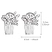 LUX ACCESSORIES Floral Crystal Pave Flower Bridal Hair Comb Set