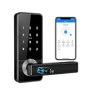 KUCACCI Smart Lock with Keypads,Smart Biometric Front Door Deadbolt Latch Lock with Fingerprint,Bluetooth APP Digital…
