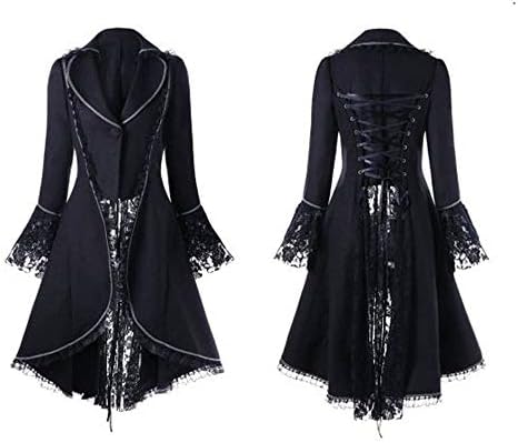 Women Vintage Plus Size Long Jackets Coat Autumn Winter Back Bandage Lace Pockets Thick Warm Parka Overcoat Outwear