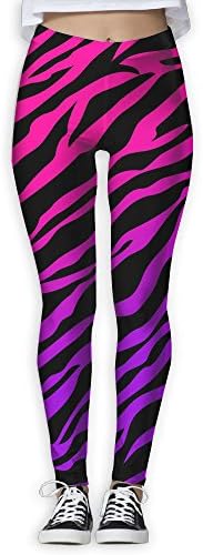 Ninena Chy Purple Zebra Print Womens Active Yoga Leggings Patterned Workout Leggings Jogger Pants For Gym Home Outdoor Size X-Large!