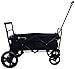 GO-GO BABYZ Folding Wagon Stroller CART with Push Handle and Rear Foot Brake, Black