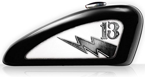 Motorcycle Fuel Tank Decals - Vinyl, UV Coated, Harley Davidson Sportster Decals / Sticker Set (Removeable) - 13 Lightning Bolt - 11 3/4