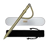 Golden Fidget Ink Pen as Cube Anti-Stress Fidget Office Spinner Gold Magnetic Metal Pen Decompress Toys Hand Spinner Tri-Spinner for Autism and ADHD (COLOR GOLD)