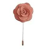 Sunny Home Men's Lapel Flower Stick Brooch Pin Boutonniere Pin for Suit Tuxedo Corsage (3.74in, Pink)
