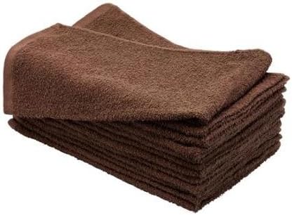 24 Pack Cotton Bleach proof Salon Towels -Gym Towels (Brown ,16"x27") Bleach Safe Hand Towel (24, Brown)