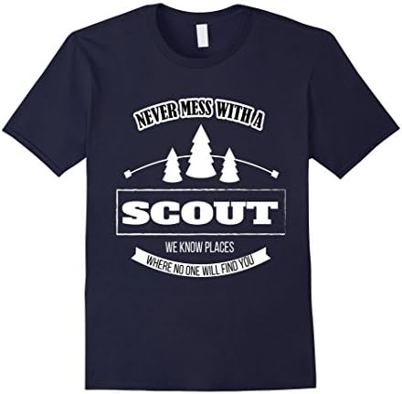 Men's Never Mess With A Scout Funny Boys &amp; Girls Scout T-shirt Medium Navy