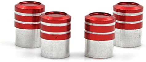 Eternalpower Car Truck Motocycle Cool Round Aluminum Style Wheel Tire Valve Stem Caps Cover 4 Pcs Red