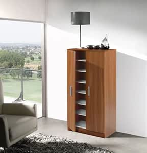 Mueble armario zapatero economico con 7 estantes color CEREZO: Amazon