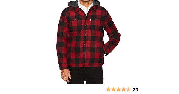 Two Pocket Hooded Shirt Jacket 